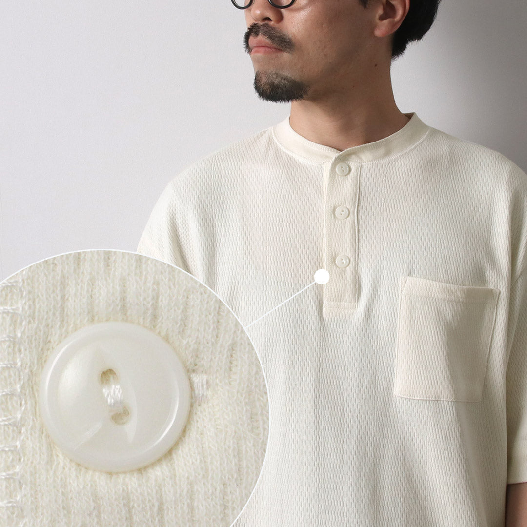 GOHEMP / Multi-Rib Henley Neck Pocket T-Shirt