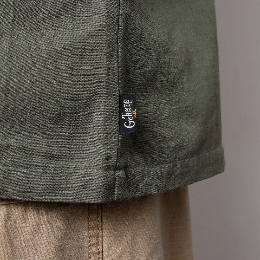 GOHEMP / Hemp Cotton Bamboo Yururi Embroidery Shirt