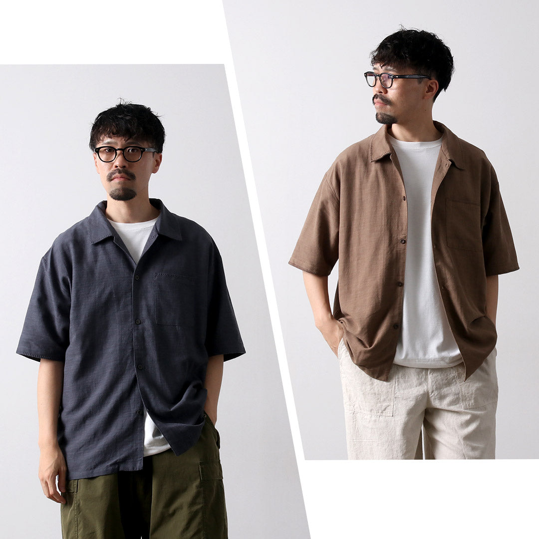 GOHEMP / Hemp Cotton Bamboo Yururi Embroidery Shirt