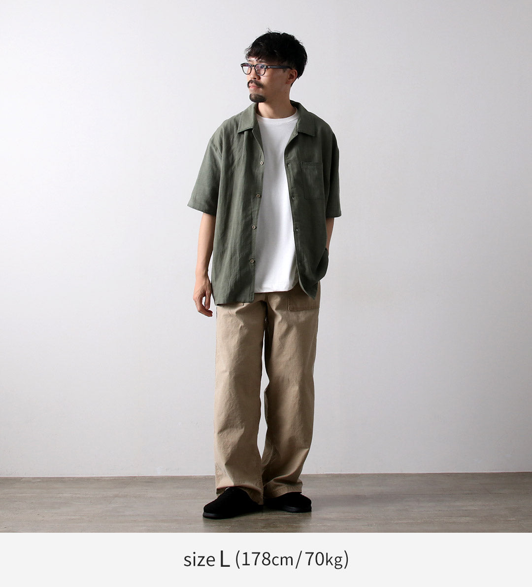 GOHEMP / Hemp Cotton Bamboo Yururi Embroidery Shirt