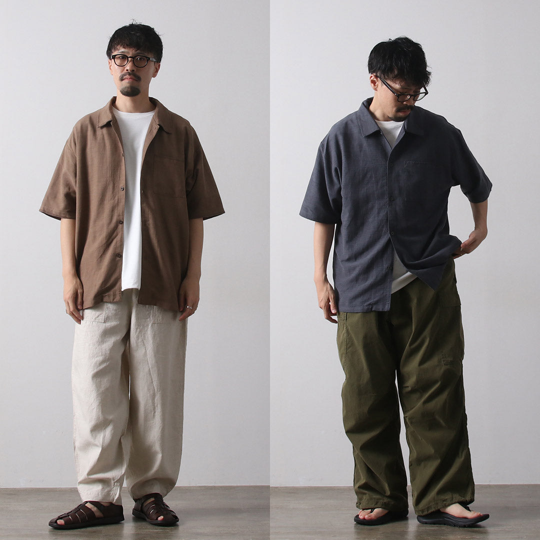 GOHEMP / Hemp Cotton Bamboo Yururi Embroidery Shirt