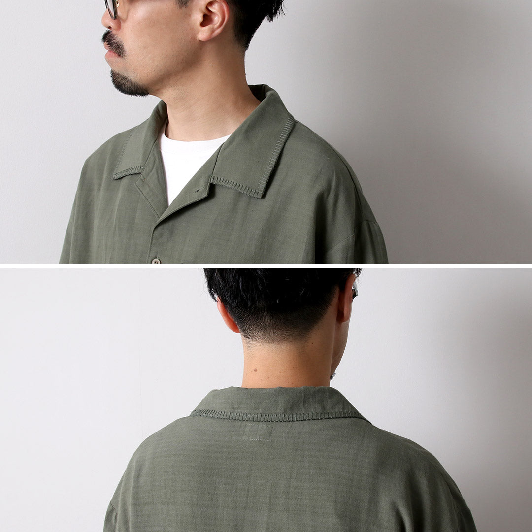 GOHEMP / Hemp Cotton Bamboo Yururi Embroidery Shirt