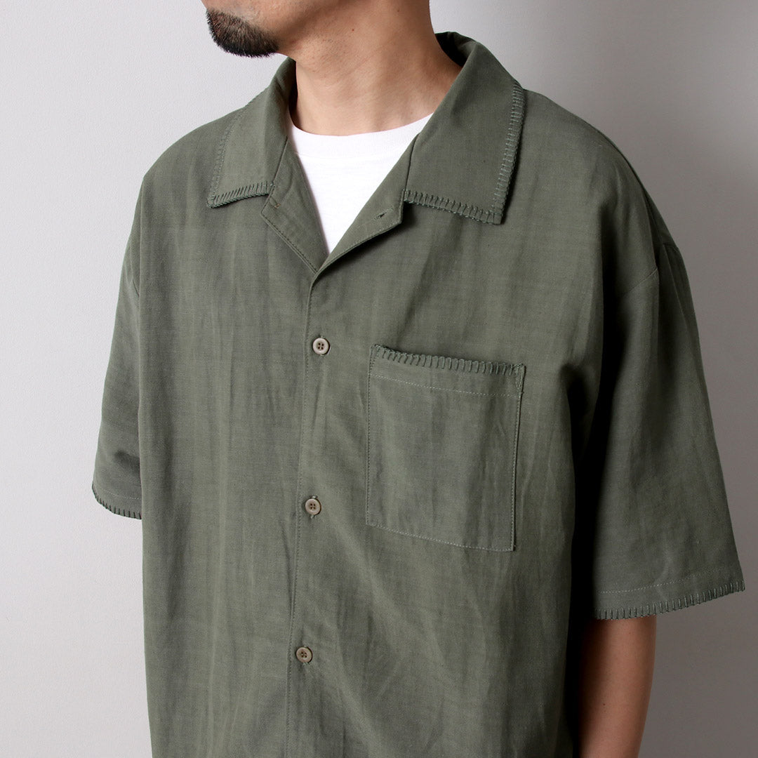 GOHEMP / Hemp Cotton Bamboo Yururi Embroidery Shirt