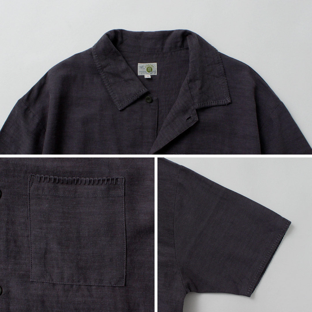 GOHEMP / Hemp Cotton Bamboo Yururi Embroidery Shirt