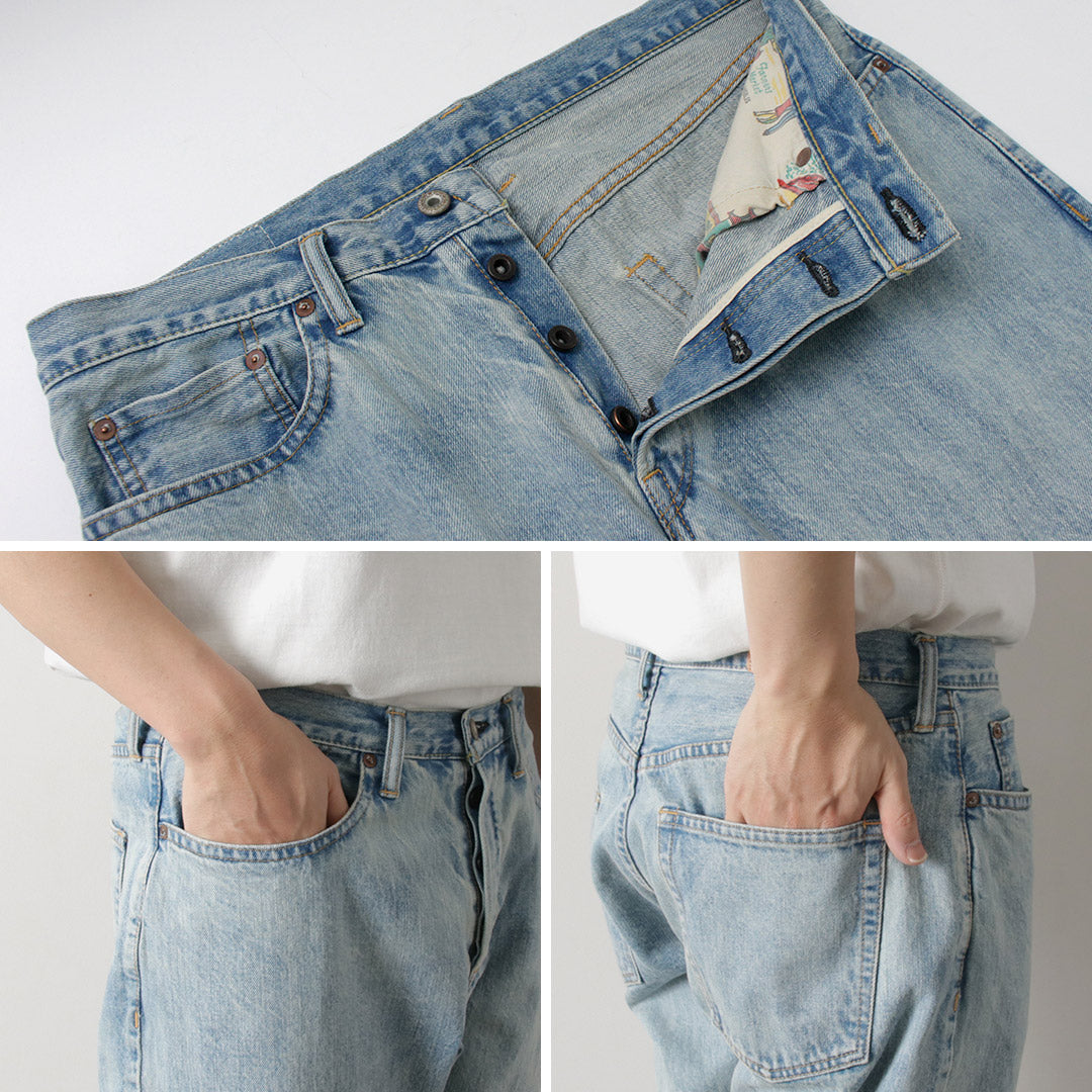 SANCA / 14oz Denim Tapered 5P Pants Ice-washed