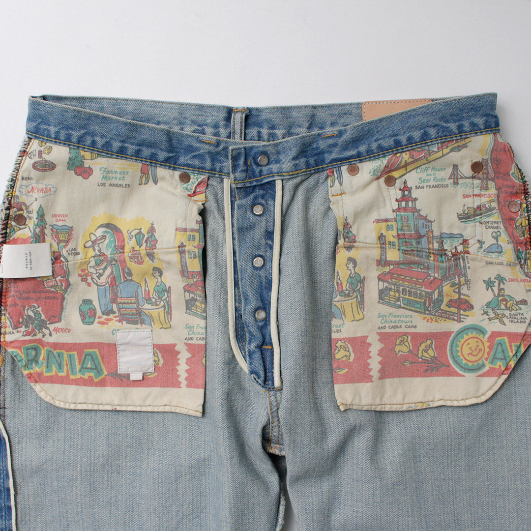SANCA / 14oz Denim Tapered 5P Pants Ice-washed