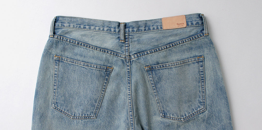 SANCA / 14oz Denim Tapered 5P Pants Ice-washed