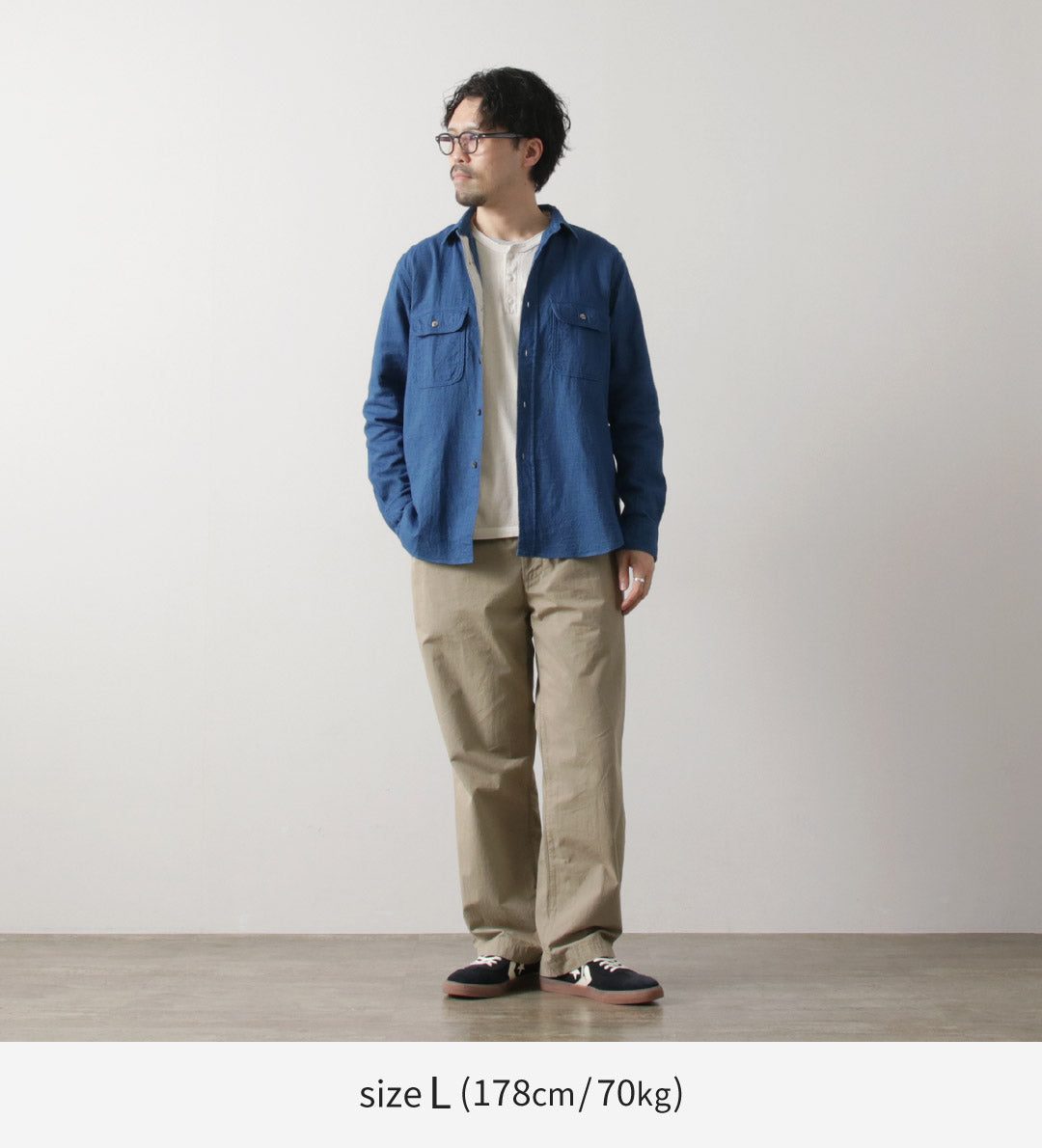 FOB FACTORY / F3507 Indigo Gauze Work Shirt