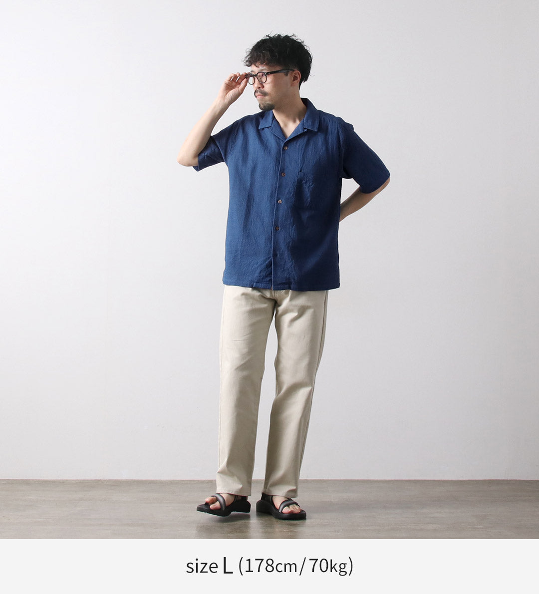 FOB FACTORY / F3508 Indigo Gauze Holiday Shirt