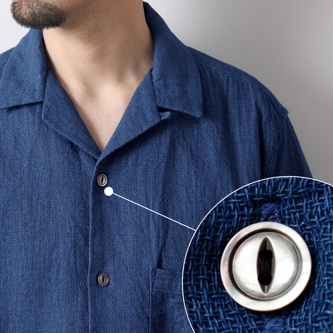 FOB FACTORY / F3508 Indigo Gauze Holiday Shirt