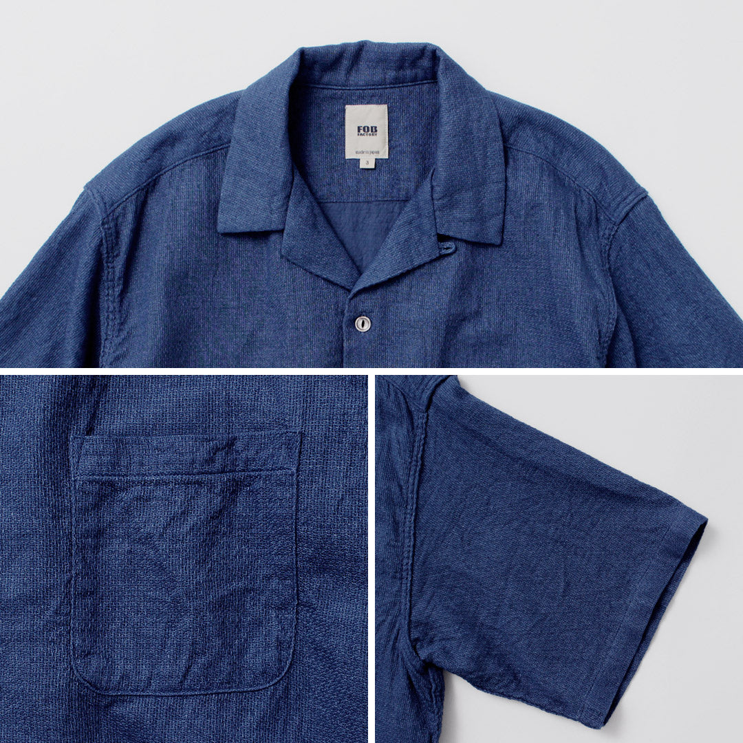 FOB FACTORY / F3508 Indigo Gauze Holiday Shirt