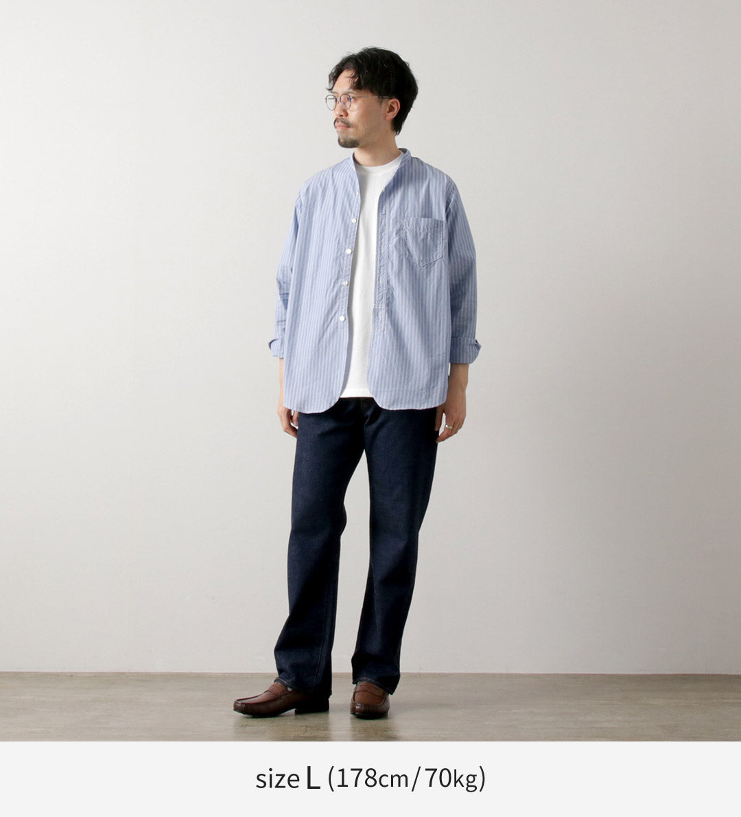 FOB FACTORY / F3509 Band Collar Shirt
