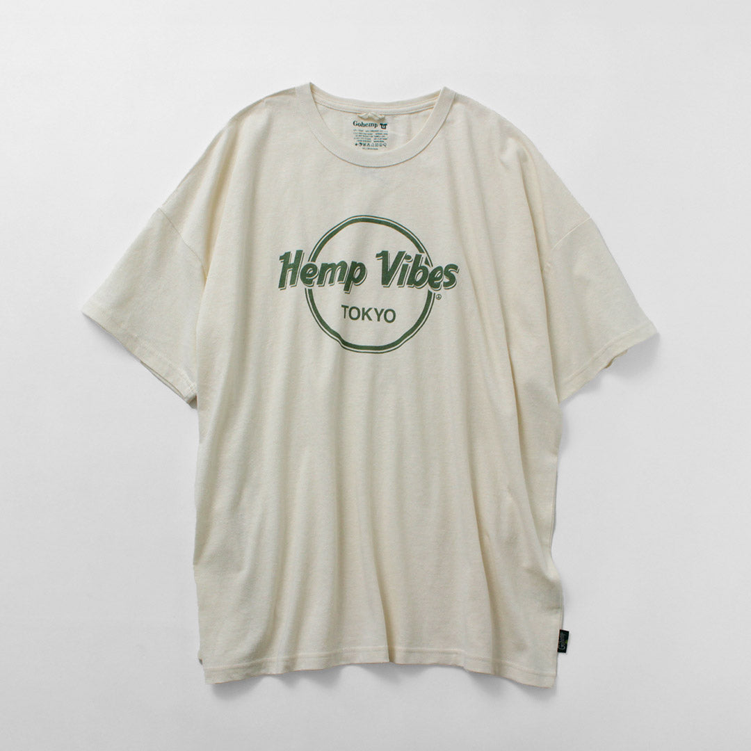 GOHEMP / Hemp Vibes Print Basic Wide T-Shirt