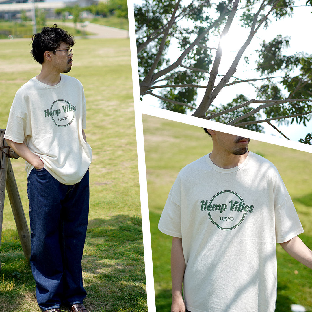 GOHEMP / Hemp Vibes Print Basic Wide T-Shirt