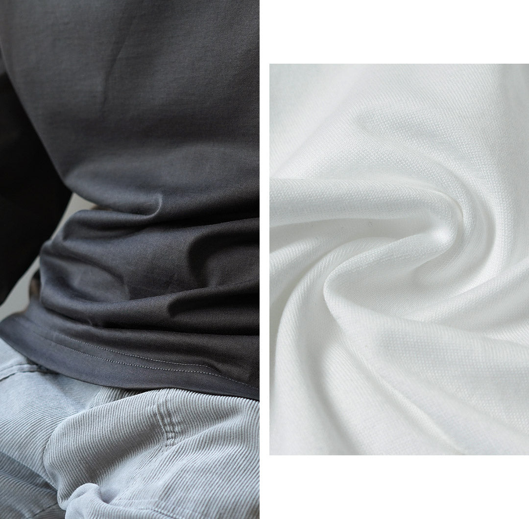 HANDVAERK / 60/2 Mock Neck Long Sleeve T-Shirt