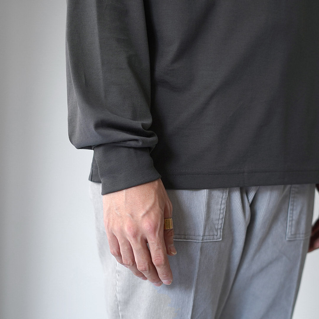 HANDVAERK / 60/2 Mock Neck Long Sleeve T-Shirt
