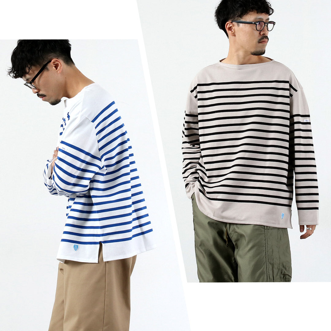 ORCIVAL / Relaxed Fit Boat Neck Long Sleeve Pullover