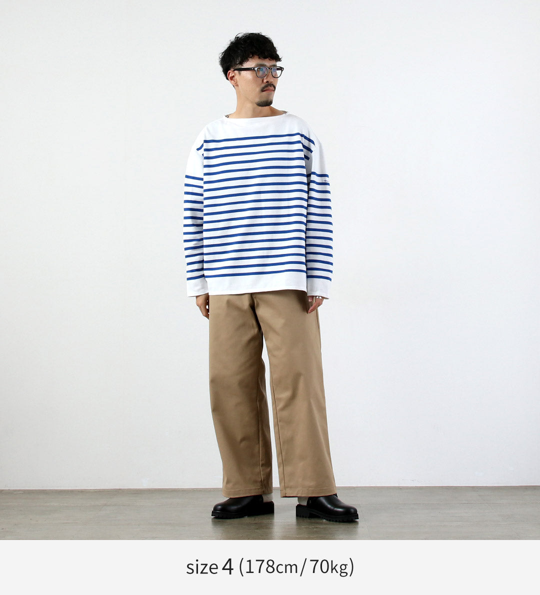 ORCIVAL / Relaxed Fit Boat Neck Long Sleeve Pullover