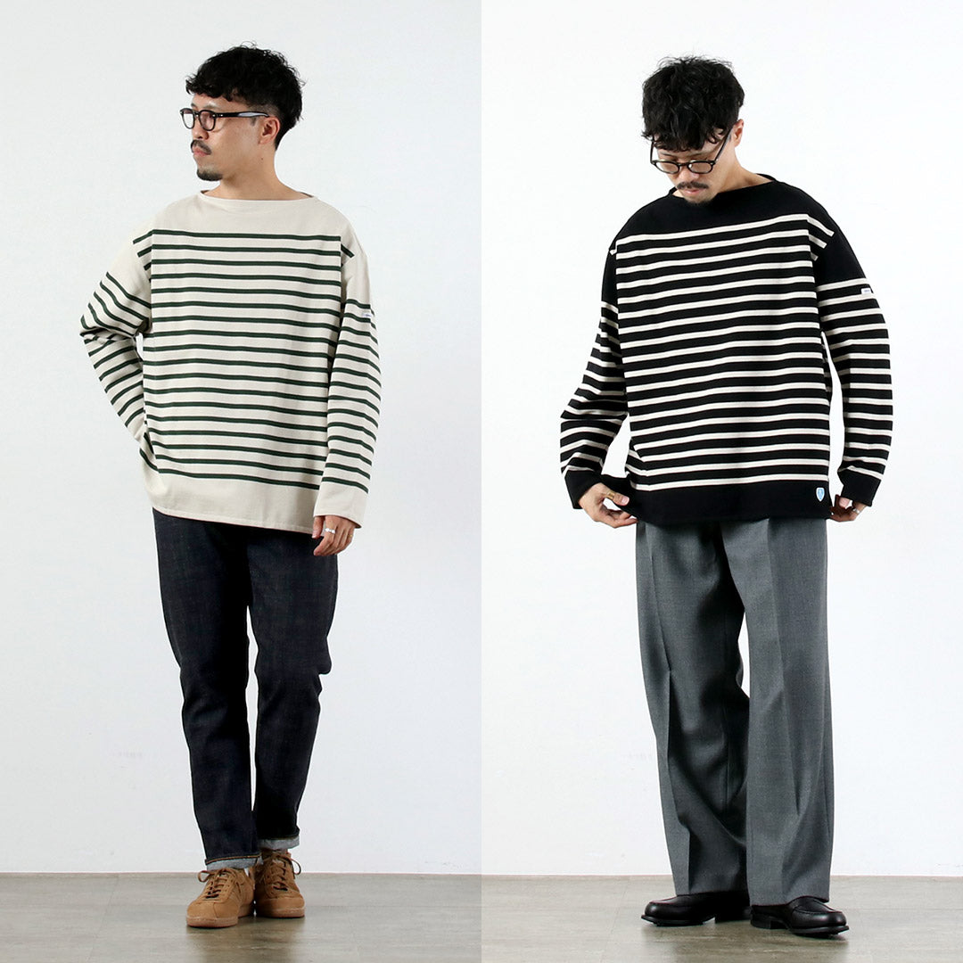 ORCIVAL / Relaxed Fit Boat Neck Long Sleeve Pullover