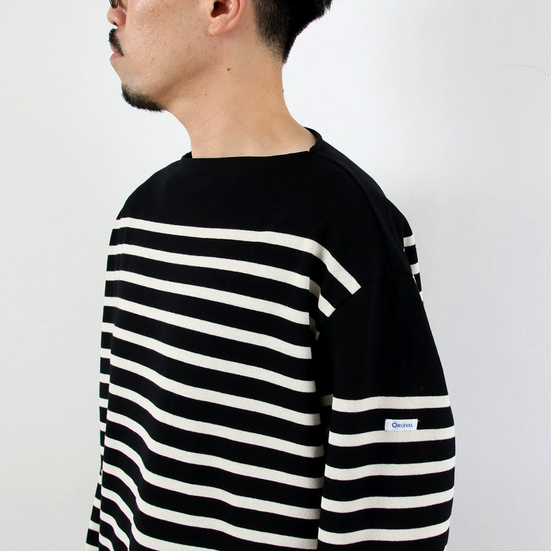 ORCIVAL / Relaxed Fit Boat Neck Long Sleeve Pullover