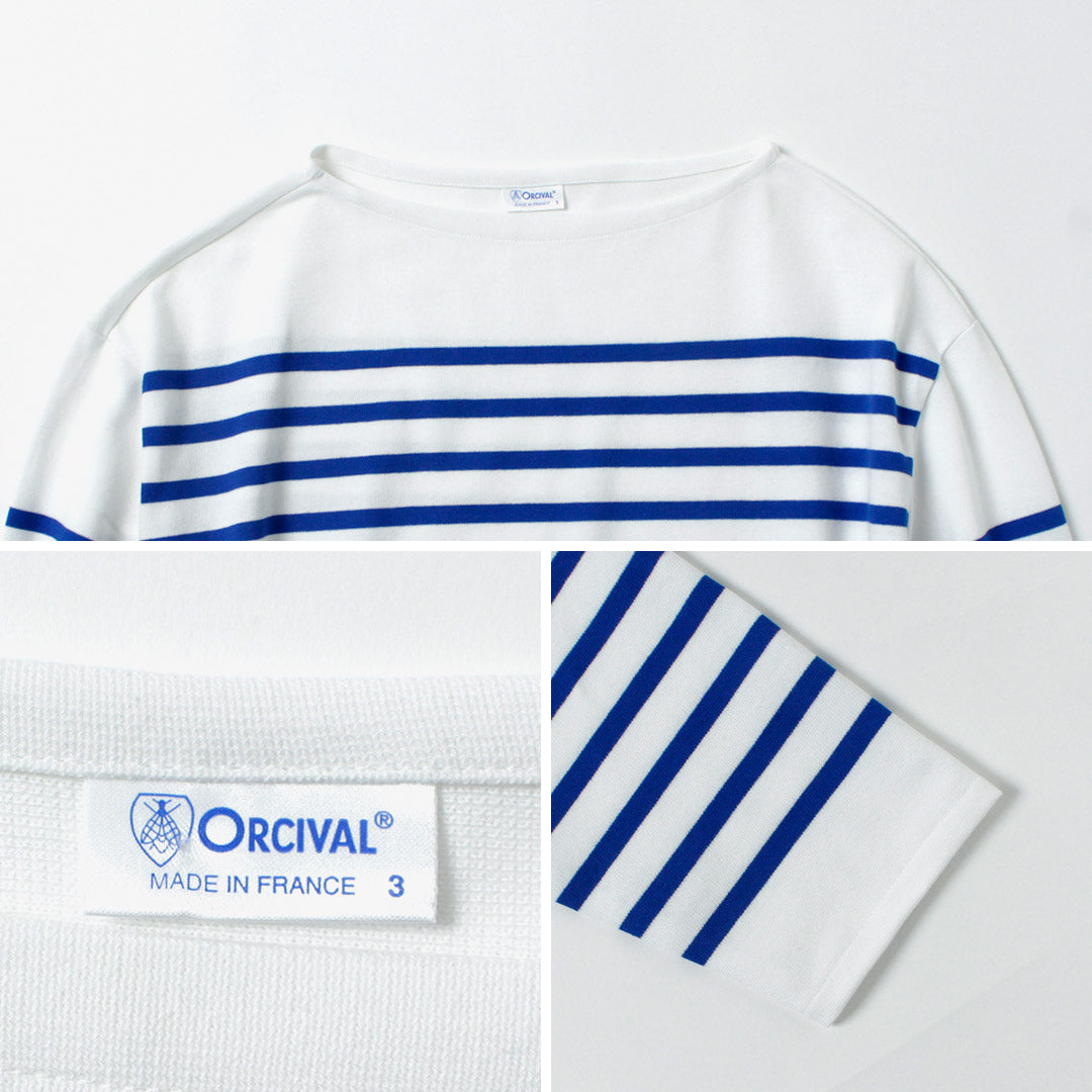 ORCIVAL / Relaxed Fit Boat Neck Long Sleeve Pullover