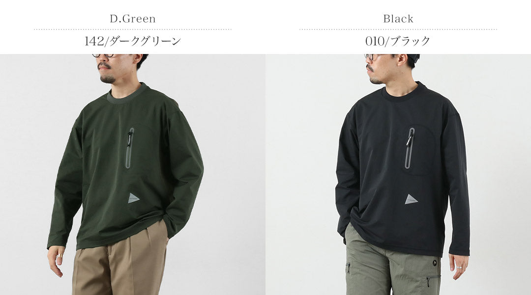 AND WANDER / Hybrid Warm Pocket Long Sleeve T-Shirt