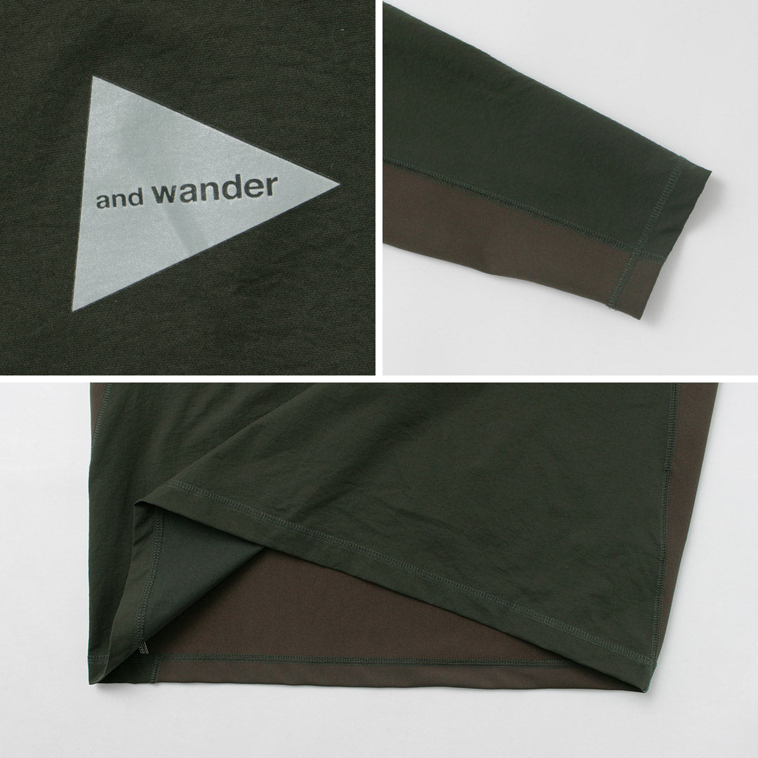 AND WANDER / Hybrid Warm Pocket Long Sleeve T-Shirt