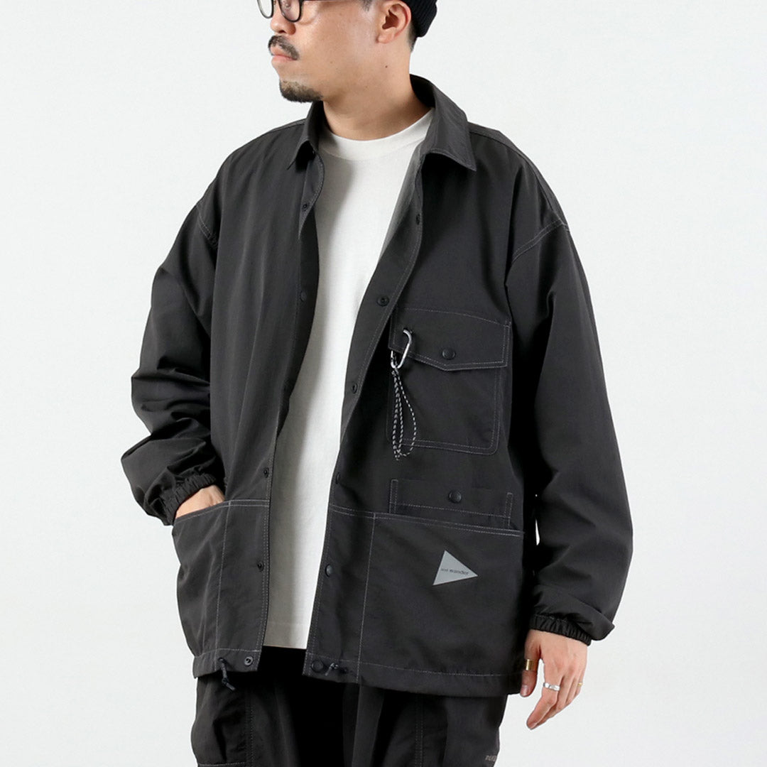 AND WANDER / Crinkle Nylon Shirt Jacket