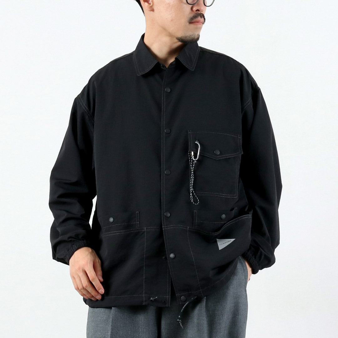AND WANDER / Crinkle Nylon Shirt Jacket