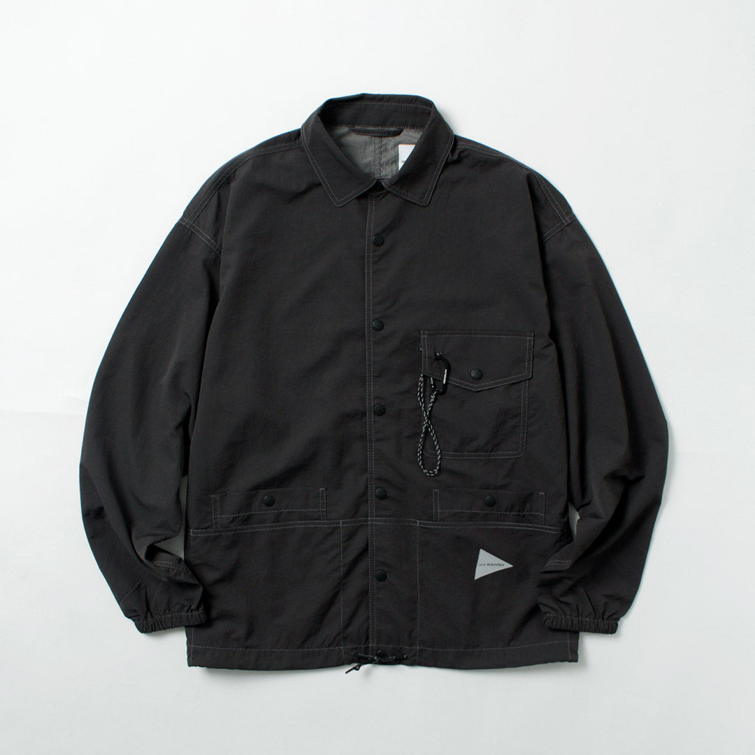 AND WANDER / Crinkle Nylon Shirt Jacket