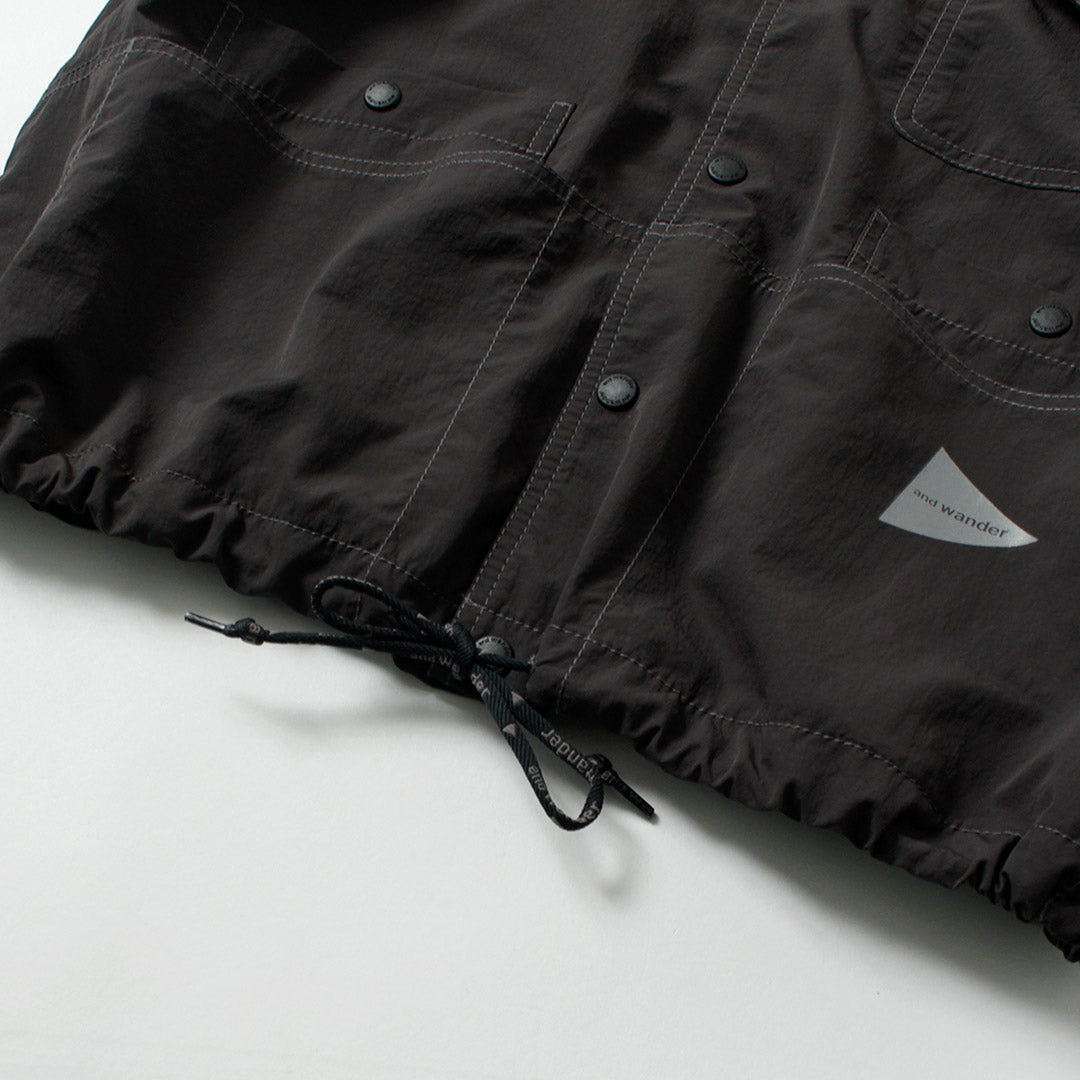 AND WANDER / Crinkle Nylon Shirt Jacket
