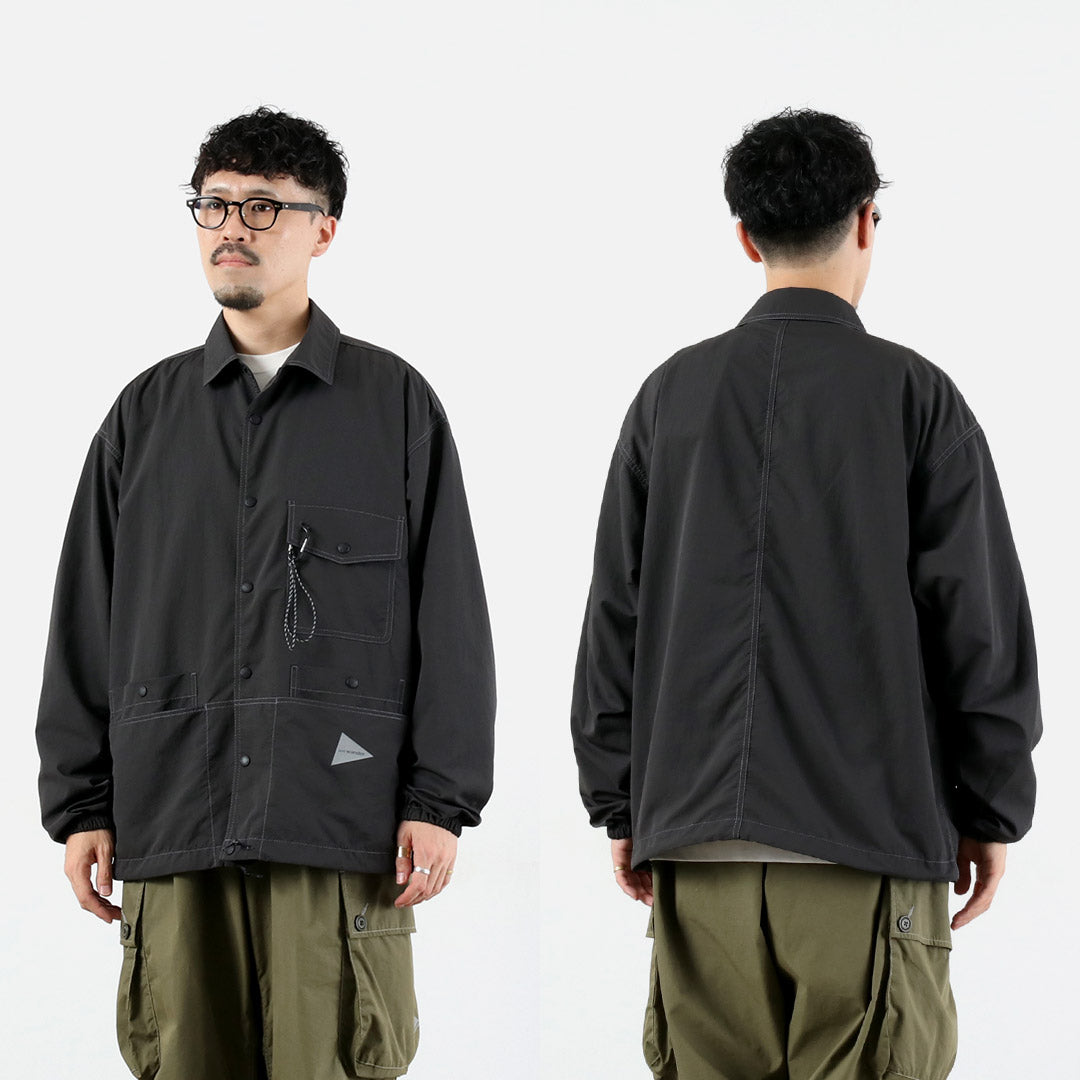 AND WANDER / Crinkle Nylon Shirt Jacket