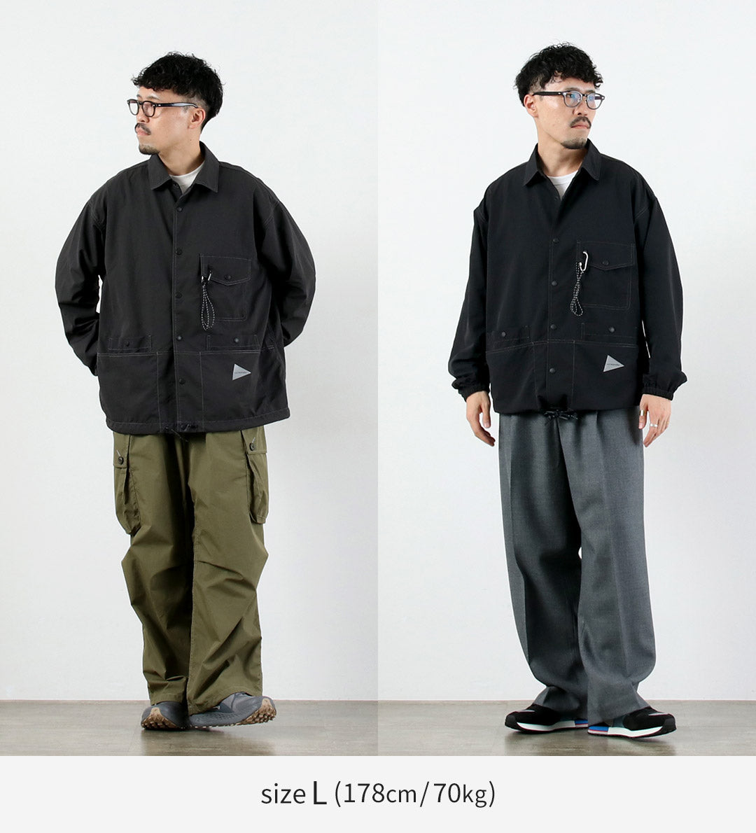 AND WANDER / Crinkle Nylon Shirt Jacket