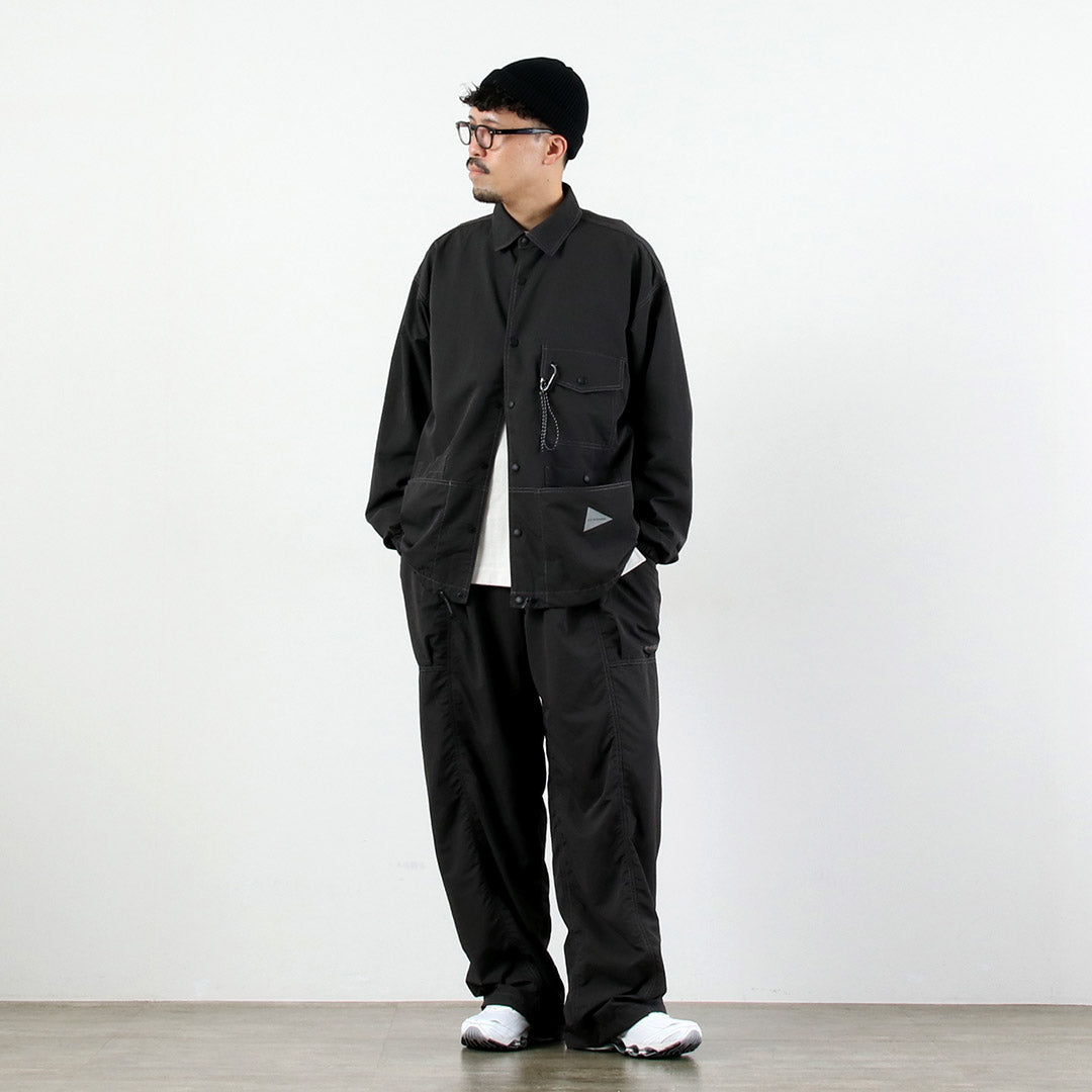 AND WANDER / Crinkle Nylon Shirt Jacket