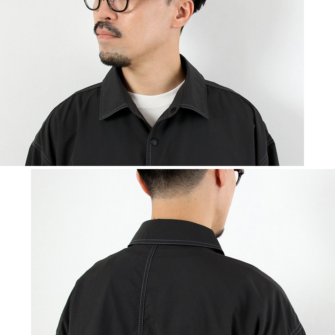 AND WANDER / Crinkle Nylon Shirt Jacket