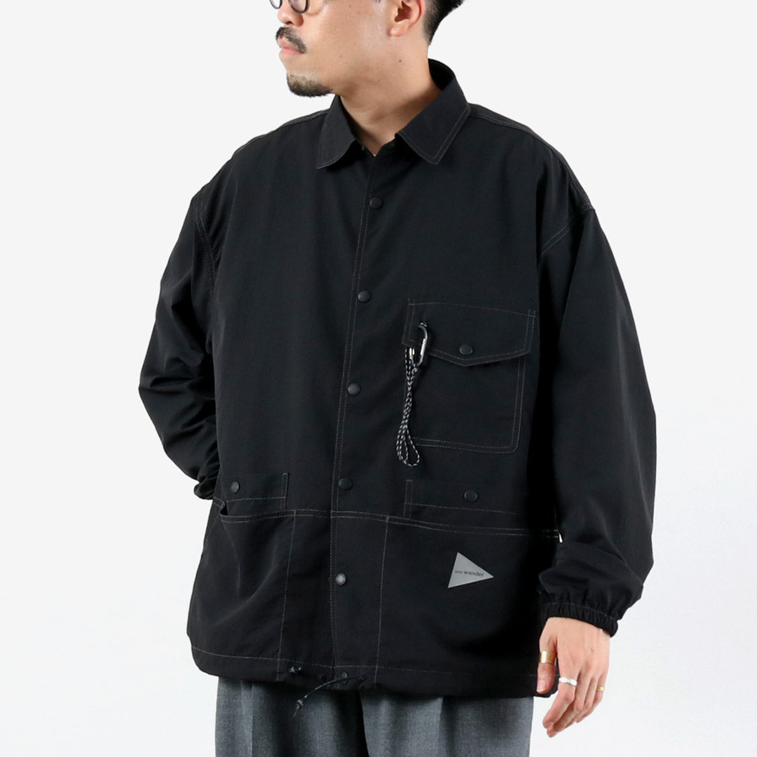 AND WANDER / Crinkle Nylon Shirt Jacket