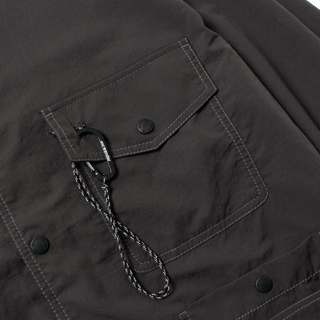 AND WANDER / Crinkle Nylon Shirt Jacket