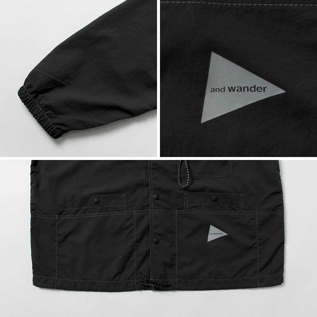 AND WANDER / Crinkle Nylon Shirt Jacket