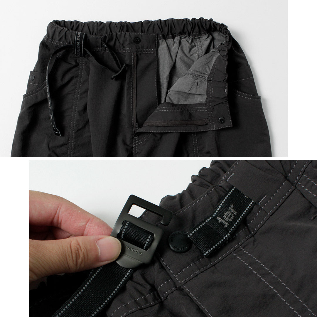 AND WANDER / Pantalon en nylon froissé