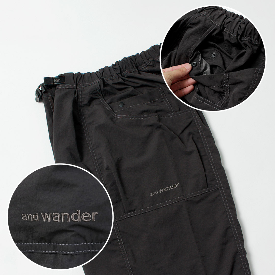 AND WANDER / Crinkle Nylon Pants