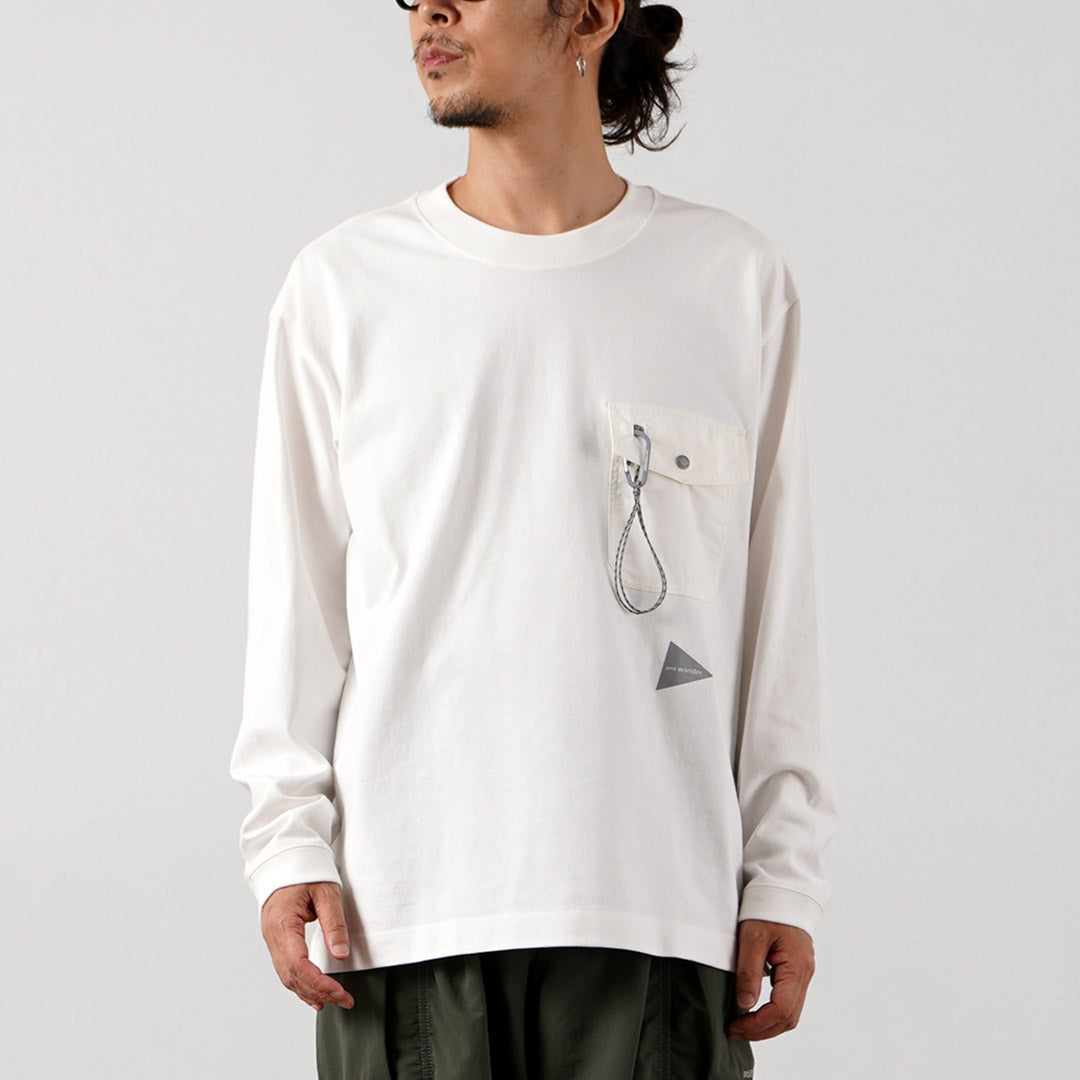 AND WANDER / Heavy Cotton Pocket Long Sleeve T-Shirt