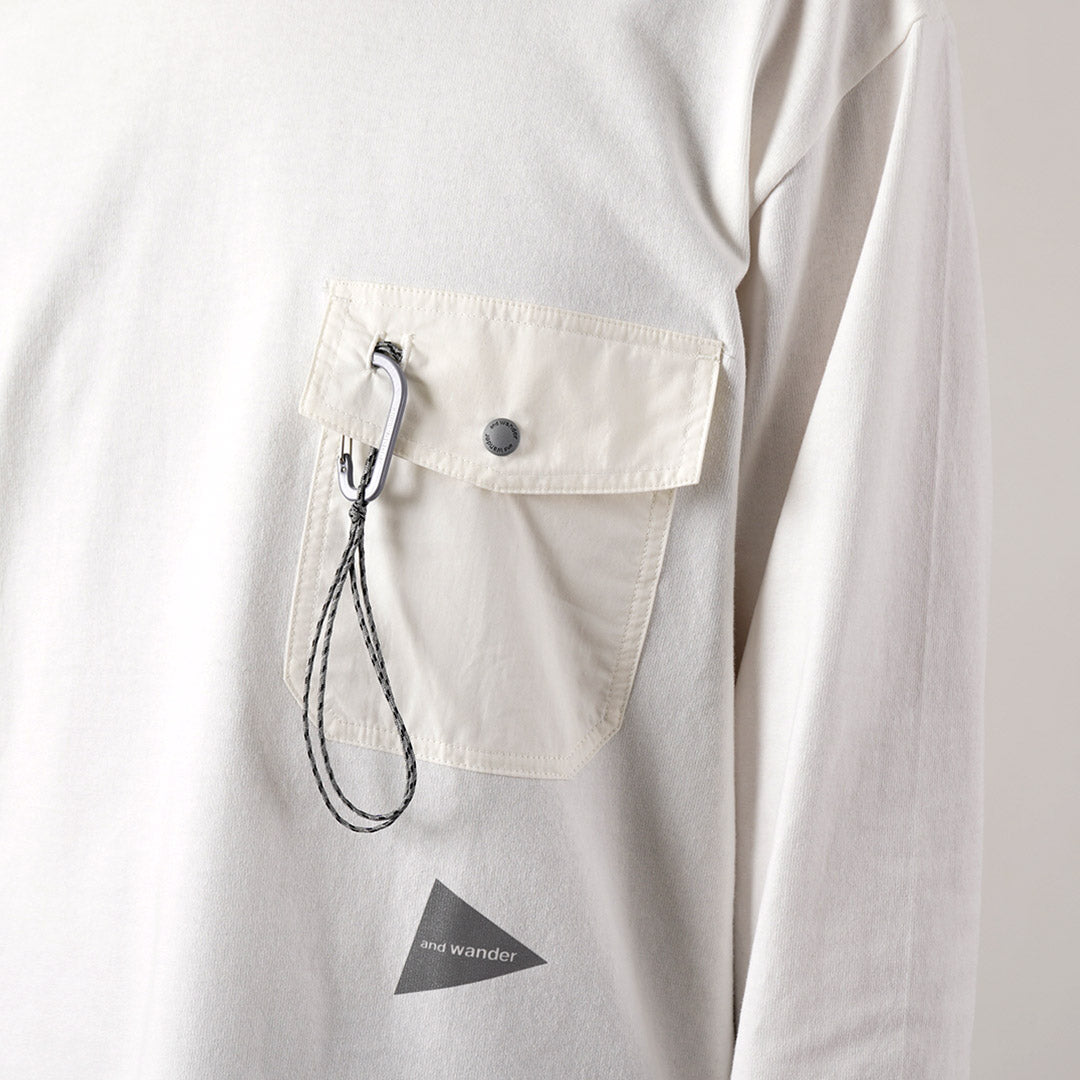 AND WANDER / Heavy Cotton Pocket Long Sleeve T-Shirt