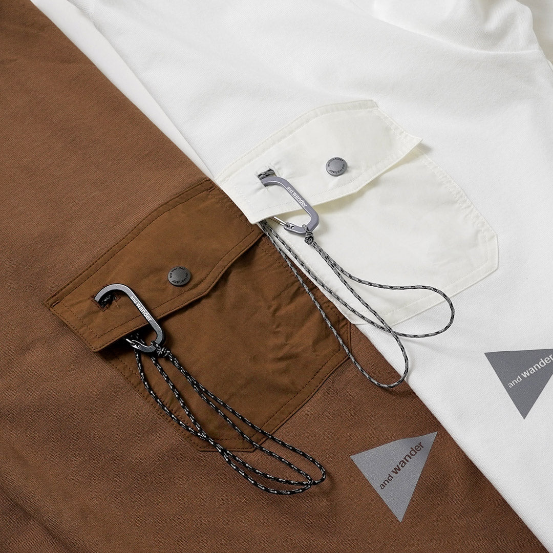 AND WANDER / Heavy Cotton Pocket Long Sleeve T-Shirt