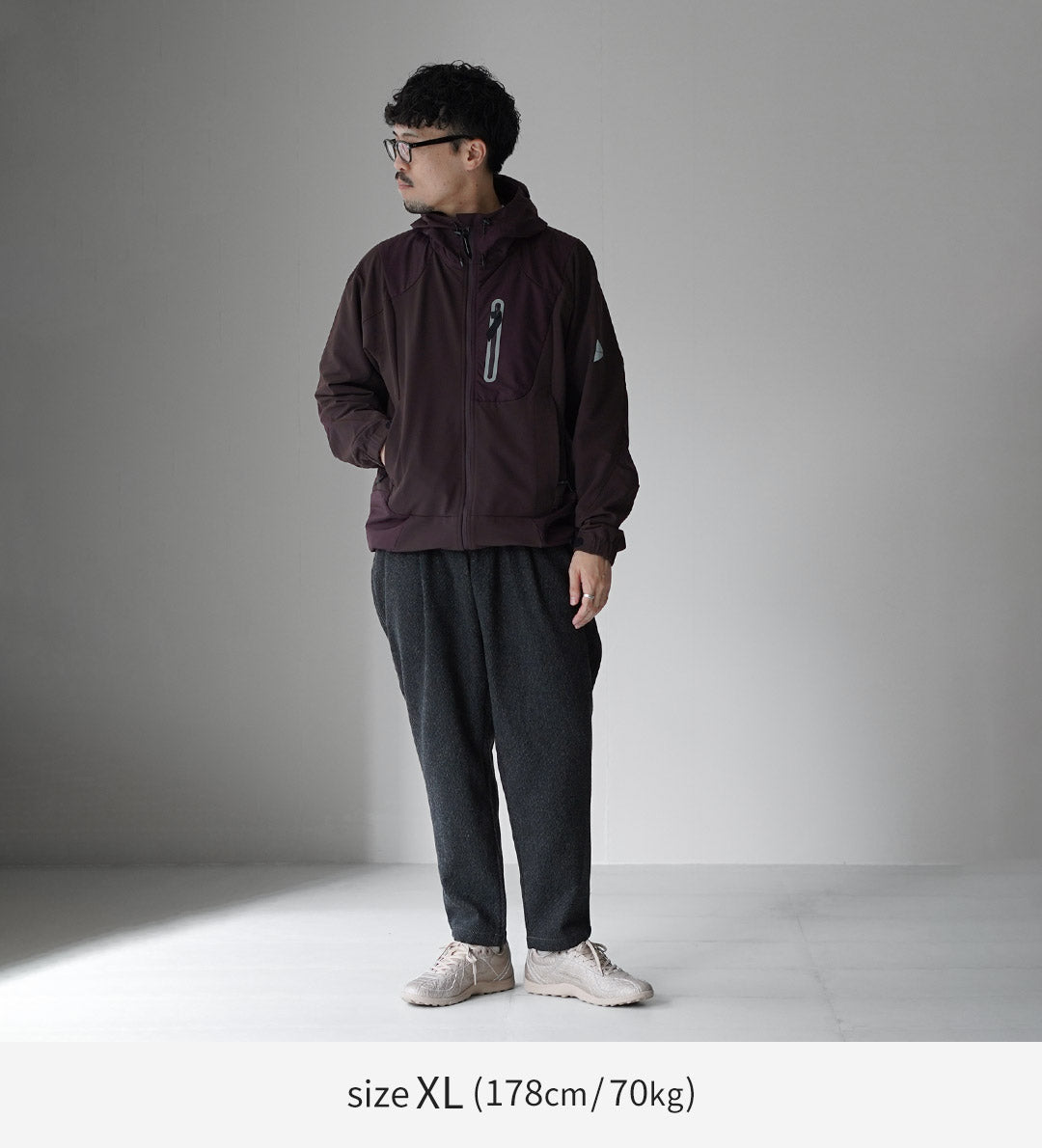 AND WANDER / REWOOL Tweed Tapered Pants