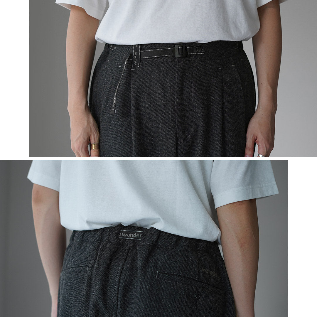 AND WANDER / REWOOL Tweed Tapered Pants