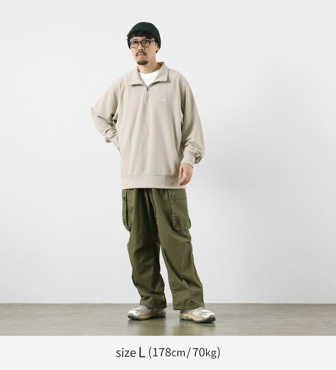 NANGA / Dry Mix Terry Half Zip Sweatshirt