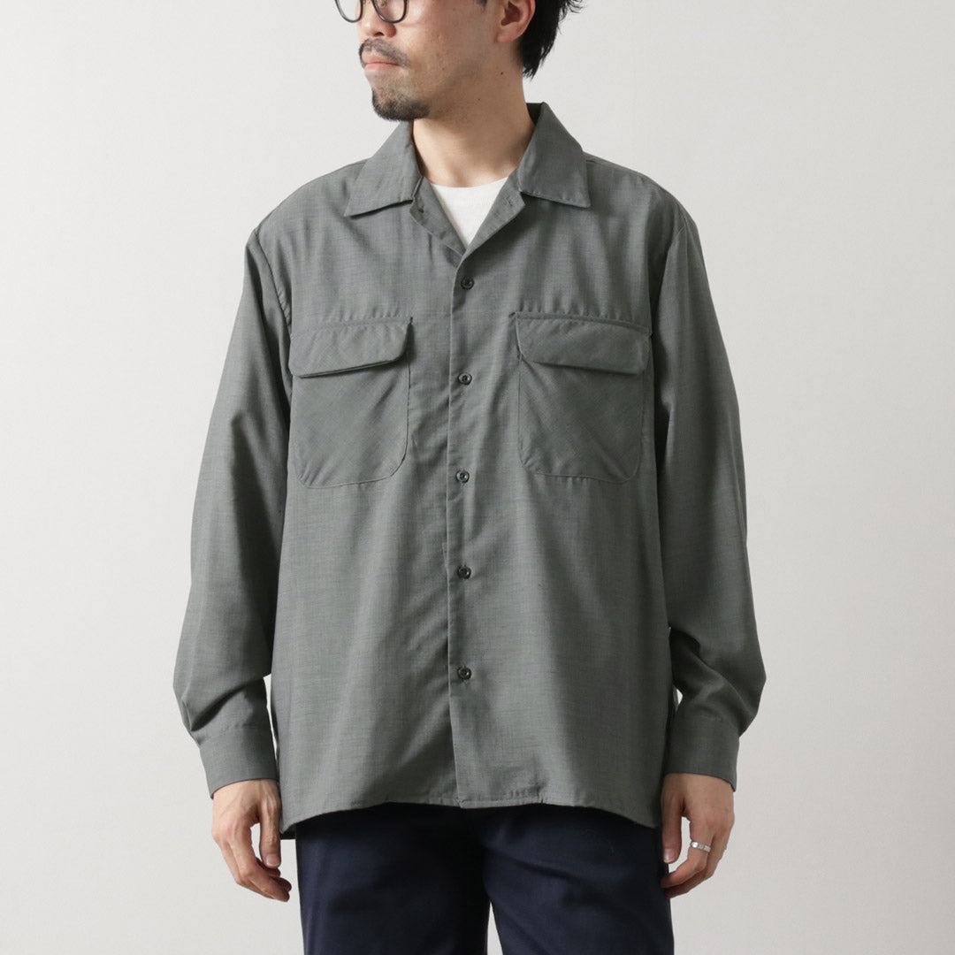 ROCOCO / Tropical Wool Open Collar Shirt