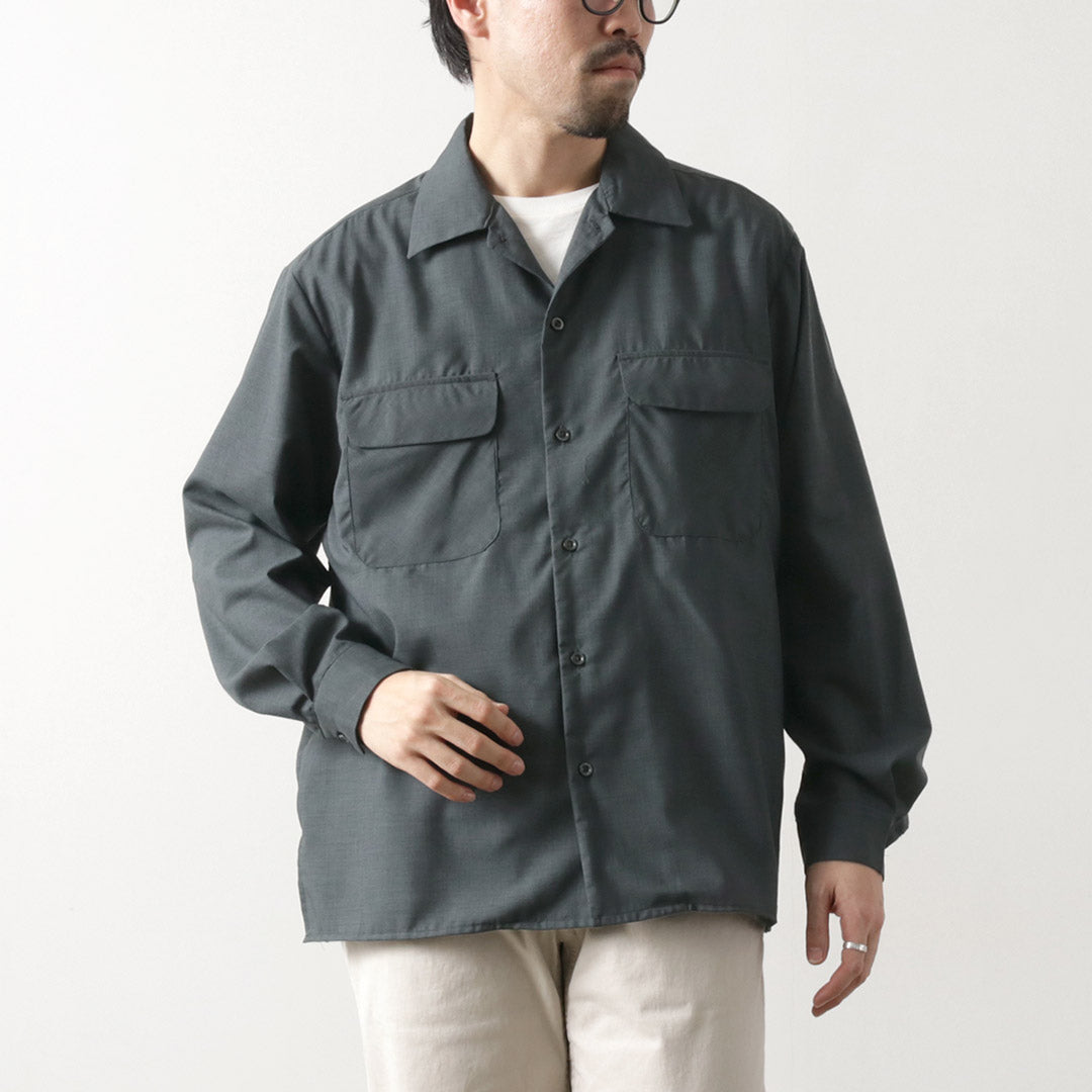 ROCOCO / Tropical Wool Open Collar Shirt