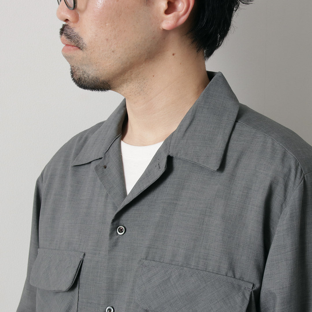 ROCOCO / Tropical Wool Open Collar Shirt