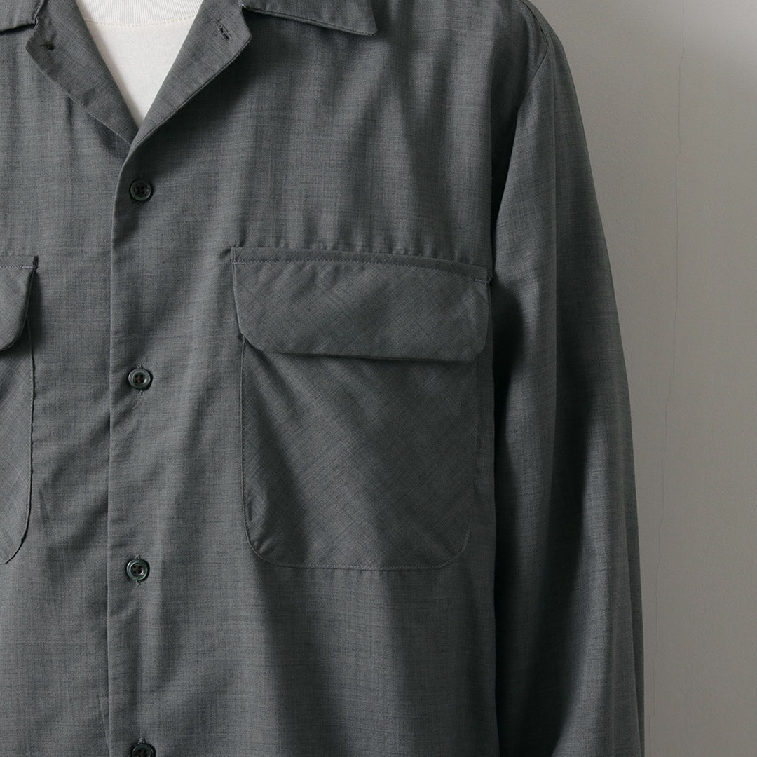 ROCOCO / Tropical Wool Open Collar Shirt